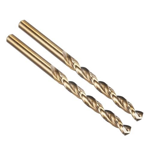 Image of PATIKIL 7.5mm Drill Bit Jobber Straight Shank M42 135° Gold Finish 2Pcs