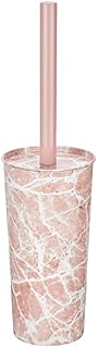 mDesign Slim Metal Toilet Brush Holder  Modern Toilet Brush Set for The Bathroom  Practical Freestanding Toilet Brush and Holder with Rust-Resistant Finish  Rose Gold
