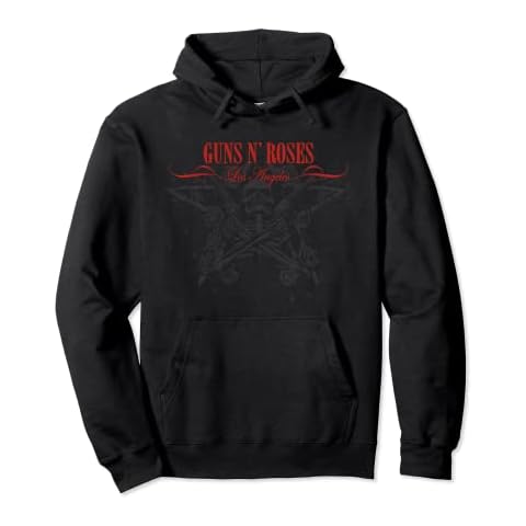 Guns N' Roses Official Los Angeles Skeleton Faded Pullover Hoodie Cover