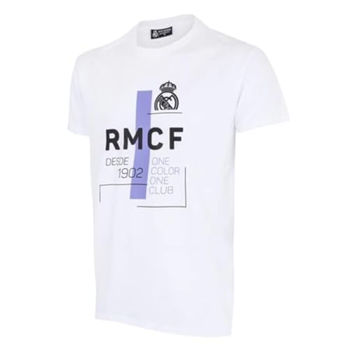 Real Madrid Camiseta algodón Blanca Adulto Producto Oficial - L