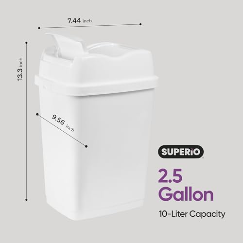 Caneca de basura ovalada blanca 2.5 galones miniatura 2