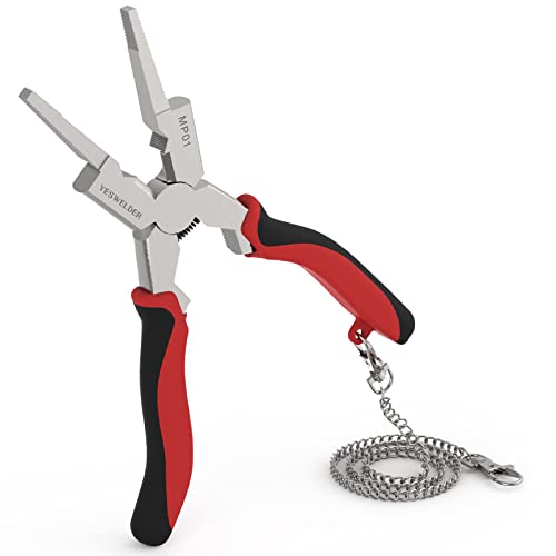 Image of YESWELDER 8 inch MIG Welding Pliers with Rentention Chain, Anti-Rust and Durable High-Carbon Steel, All-In-One Multifunctional MIG Pliers for Professional Welding
