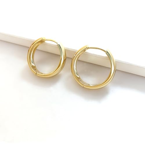 Pendientes de aro de plata pequeños de 13mm H'HELEN ideales para ir a trabajar 5