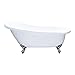 Cambridge Plumbing AST67-NH-CP Acrylic Slipper Bathtub 67" X 28" with No Faucet Drillings and Polished Chrome Feet
