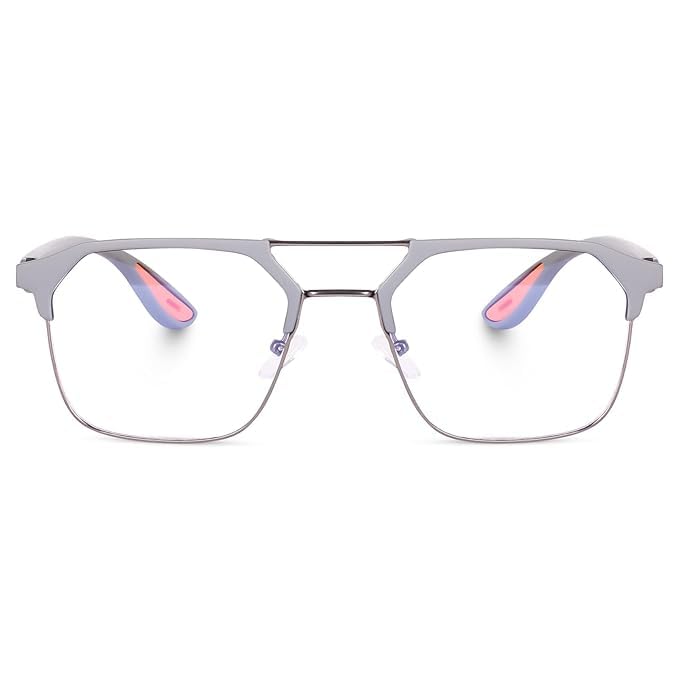 Image of Square Spectacles Clear Anti Blue Ray Blocking BlueCut Anti Glare Reduce zero Power Mobile computer Laptop Gaming protection For Men & Women (Free Size)
