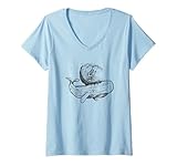 Women's SUP fancy whale Stand Up Paddle board supboard SUP V-Neck T-Shirt
