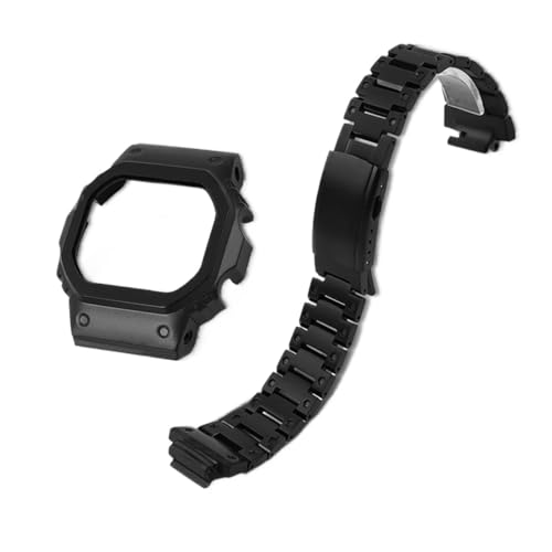 Boîtier titane DW5600 bracelet métal noir pour modification montre