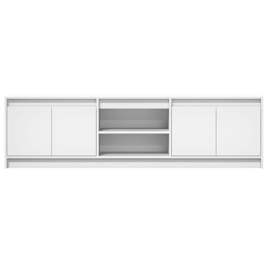 Générique Meuble TV avec LED Blanc 180x34x50 cm Bois d'ingénierie Meubles Meubles TV (Poids 35.7KG)