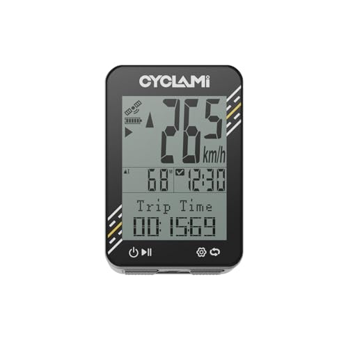 CYCLAMI Compteur de vélo sans fil - Compteur de vélo GPS 5 satellites et compteur kilométrique - Écran de 2,4 pouces - Facile à lire même en plein soleil...