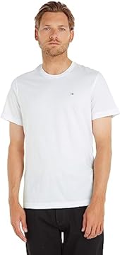 Tommy Jeans Tjm Xslim Jersey Tee Dm0dm04411, Maglietta a Maniche Corte Uomo, Bianco (Classic White), M