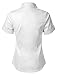 LE3NO Womens Short Sleeve Button Down Shirt with Stretch,L3nwt575a_white,X-Large