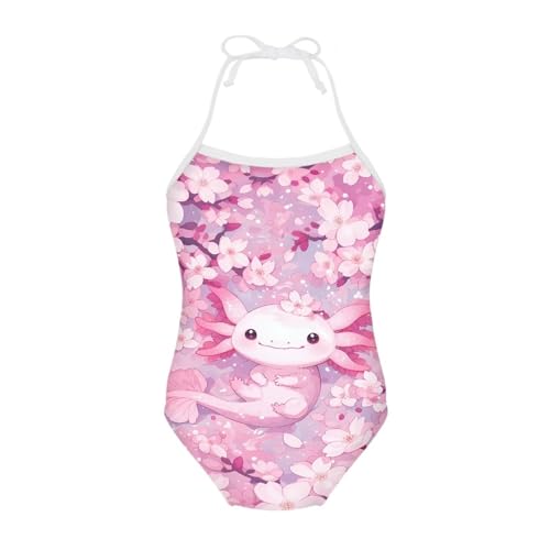 Image of One Piece Swimsuit for Girls Beach Bathing Suit Halter Straps Sports Swimwear for 1-10 Year Toddler Kids
