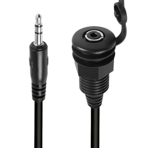 Adaptador para montaje panel 3.5mm TRS estéreo 30cm negro miniatura 1