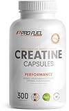 Creatin Kapseln 300 Giga Caps - 3410mg Monohydrat - hochdosierte mit 1137mg Kreatin pro Kapsel - Creatine Monohydrate Kapseln ohne Zusätze, laborgeprüft & 100% vegan