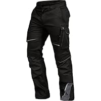 Leibwächter Flex-line Arbeitshose Herren – schwarz/grau – Gr. 54 – Bequeme Workwear mit Elastan (Spandex) – 60°C waschbar & trocknergeeignet – erhöhte Reißfestigkeit – für verschiedenste Berufe