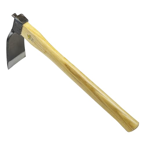 14 Inch Heavy Duty Japanese Style Hoe, Without Welding, Gardening Tool, Oak Handle, for Digging, Weeding, and Planting