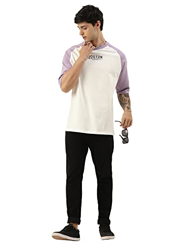 Image of Maniac||Mens||Printed||Round Neck||Raglan||Half Sleeve||Cotton||Oversized||Tshirt
