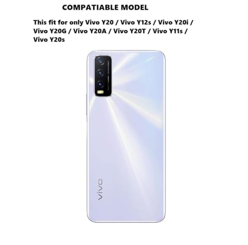 Image of Bintage CASE Dual-Leather Mac Safe Design Phone Case| Soft Touch Finish | Full Camera Protectection Back Cover Compatible for Vivo V2038 /Vivo Y20s / Y20A - White & Royal Blue