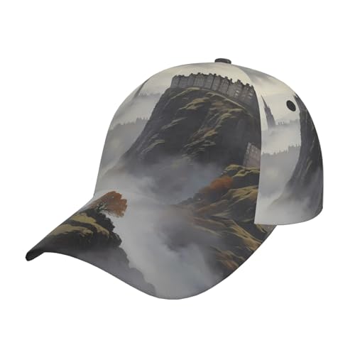 WBQLSL Edinburgh Mist Casual and Fashionable Curved Brim hat, Suitable for Outdoor Sports, Leisure, Baseball, Travel, Daily wear Baseball Cap Black
