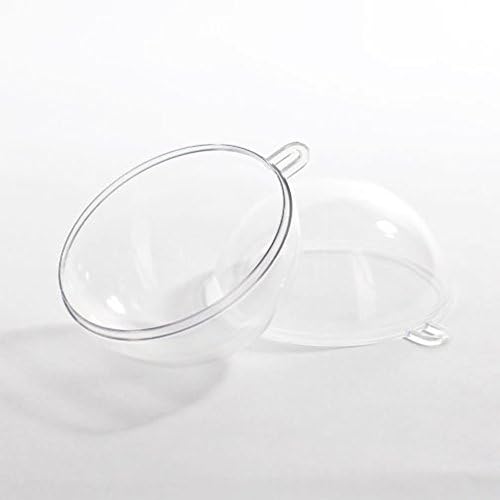 Adorno de bola transparente de plástico rellenable, mediano, 2-3/4 pulgadas, 12 piezas