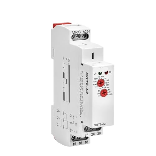 Relais temporisé GRT8-A 16A SPDT commandé en rail DIN AC/DC 12V-240V pour armoire