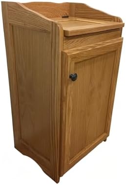 Wood Wastebasket, Kitchen Organizer Storage, Trash Can. Medium Oak Color