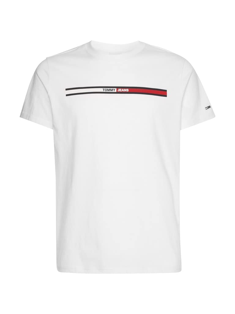 Tommy Jeans Camiseta de Manga Corta para Hombre Essential Flag Tee Cuello Redondo