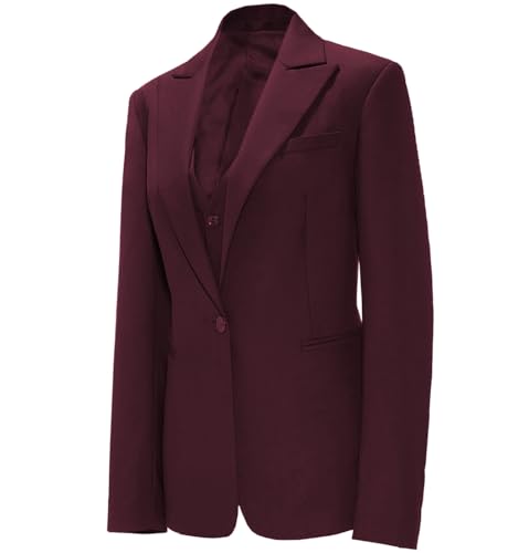 Womens Suits for Office Work 3 Pieces Set Notch Lapel Single Breasted Vest Lady Business Suit (Blazer+Vest+Pants)4