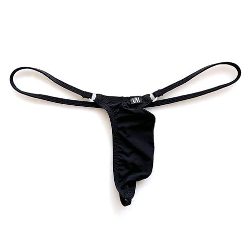 Gogobear Mens Spaghetti Strap Ice Silk Thongs Low Rise Solid Color G-string Bikini Briefs Underwear2