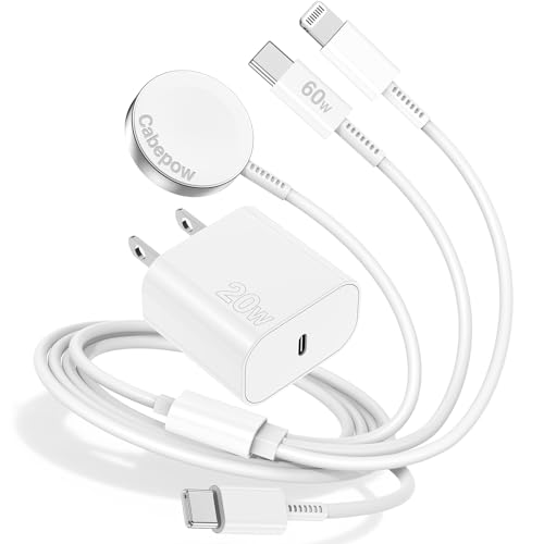 3 in 1 2025 Upgraded Apple Watch Charger, Multiple USB C Cable Magnetic iWatch Charger Fast Charging Cord 6FT for Apple Watch Ultra/SE/SESeries 10/9/8/7/6/5/4/3,iPhone 16 15 14-White