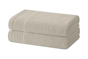 Degrees home - Set van 2 bidethanddoeken - Badhanddoeken - Kleine handdoeken - 100% katoen - 480 g/m² - Afmetingen 30 x 50 cm, beige