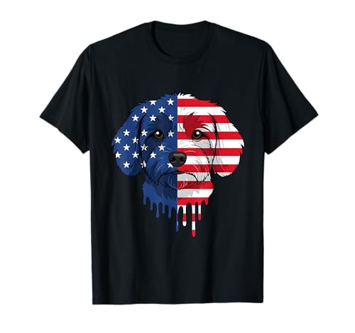 4th of July Bolognese Dog American Flag Patriotic T-Shirt