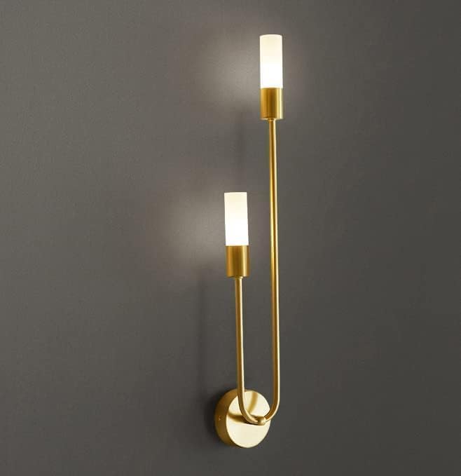 Image of Antique Nautical Art Modern LED Wall Light for Home | Dual Arm Golden Finish Decorative Wall Lamp | Energy Efficient Sconce Light for Living Room, Bedroom, Hallway & Office (Pack Off 2-) inch