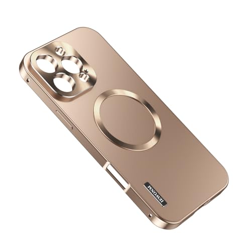 Coque iPhone 14 Pro luxe en métal Desertgold, une protection magnétique rigide haut de gamme