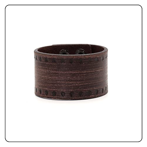 Image of Punk Rock Print Pattern Wristband Wide Leather Cuff Bracelet