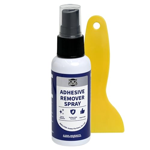 Breliter Adhesive Remover Spray - 50ml Water-Based Glue & Sticker Remover for Labels Tape Residue Grease Gum Decals Wax Safe for Glass Metal Ceramic Tile Surfaces Neutral PH (1.7 fl oz)
