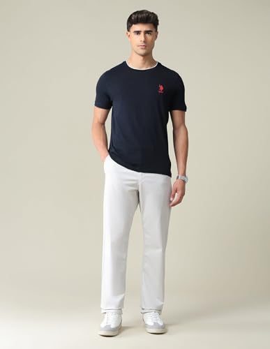 Image of U.S. POLO ASSN. Solid Cotton T-Shirts for Men - Breathable & Comfortable, Half Sleeves Mens Casual T Shirts