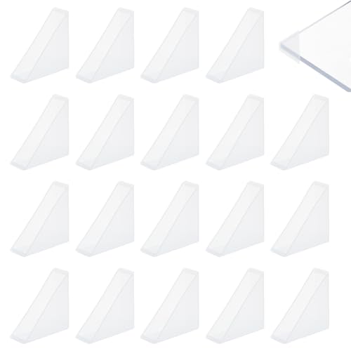 Image of BENECREAT 60Pcs Triangle Glass Corner Protectors, White-Gray, 1.37x1.37x0.51 Inch, PP Plastic, Protects Glass & Mirror Edges During Transport