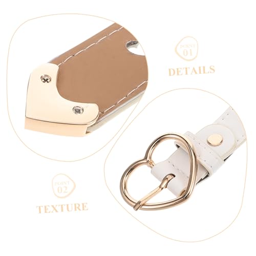 Heart Buckle Belt Stylish Hollow Design Adjustable Durable PU Material for Dresses and Casual Outfits Fashion Statement Accessory3