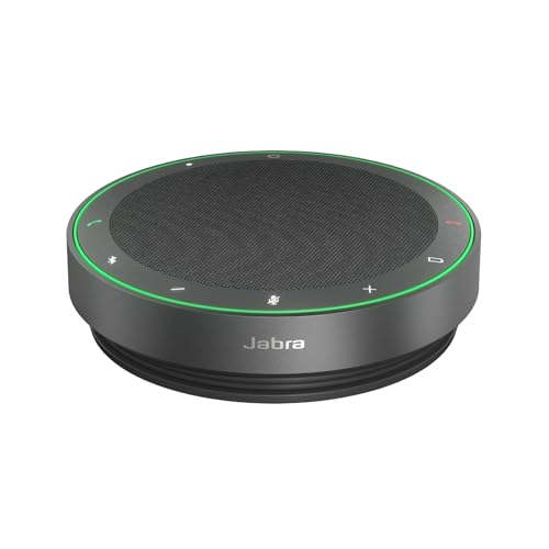 Jabra Speak2 75 Wireless Speakerphone - Bluetooth Speaker with 4 Beamforming Noise Cancelling Microphones - IP64 - Super Wideband Audio - Duplex Audio - Voice Level Normalization - UC Certified USB A