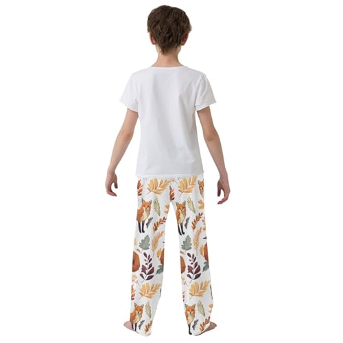 Fox Fall Leaves Pajama Pants Long Sleep Pant Soft PJ Bottoms Sleepwear3