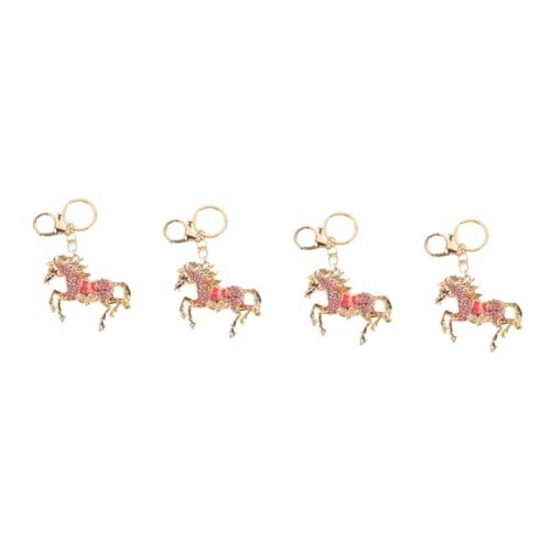 Porte-clés en alliage de zinc avec strass roses pour portefeuille