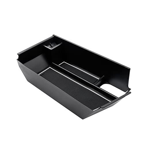 SKTU Center Console Organizer Customized for Cadillac CT5 Insert ABS Black Materials Tray Armrest Box Glove Secondary Storage Box with Coin and Glass Holder