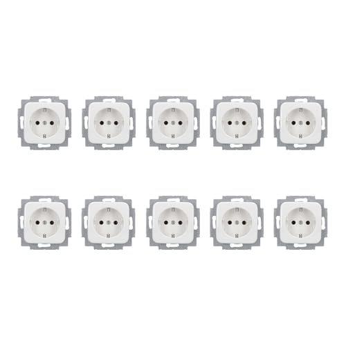 Busch-Jaeger 10x 20 EUC-214 SCHUKO Steckdosen-Einsatz Alpinweiß Reflex SI 2CKA002011A1888