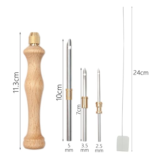 Lampstop PUNCHNEEDLE Punch Needle Kit 2Mm-3.5Mm-5Mm Metal Tubes Wooden Punch Needle Tool thumb #2