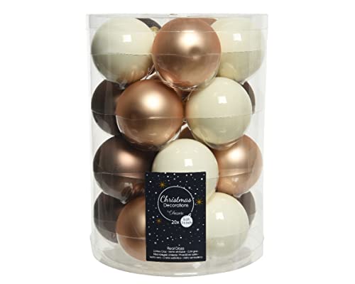 Christbaumkugeln Weihnachtskugeln Glas Ø 6 cm karamel 20 Stück