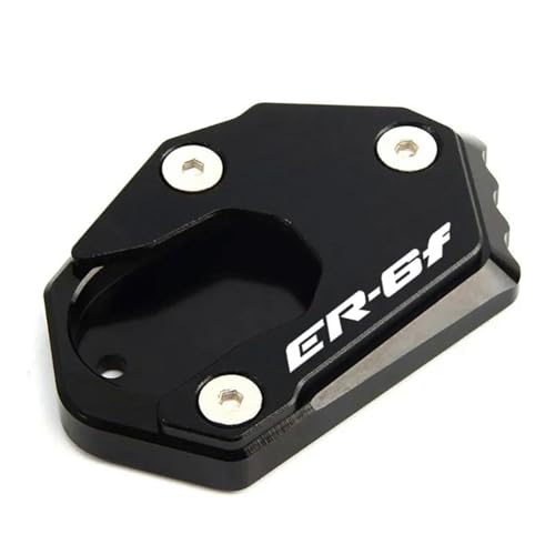に適合するカワサキ ER-6F 2012 2013 2014 2015 2016 用 オートバイ用 大型キックスタンドパッド フットサイドスタンド延長サポートプレート(Black)