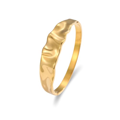 UOOANUO 18K Gold-Plated Crinkle Cuff