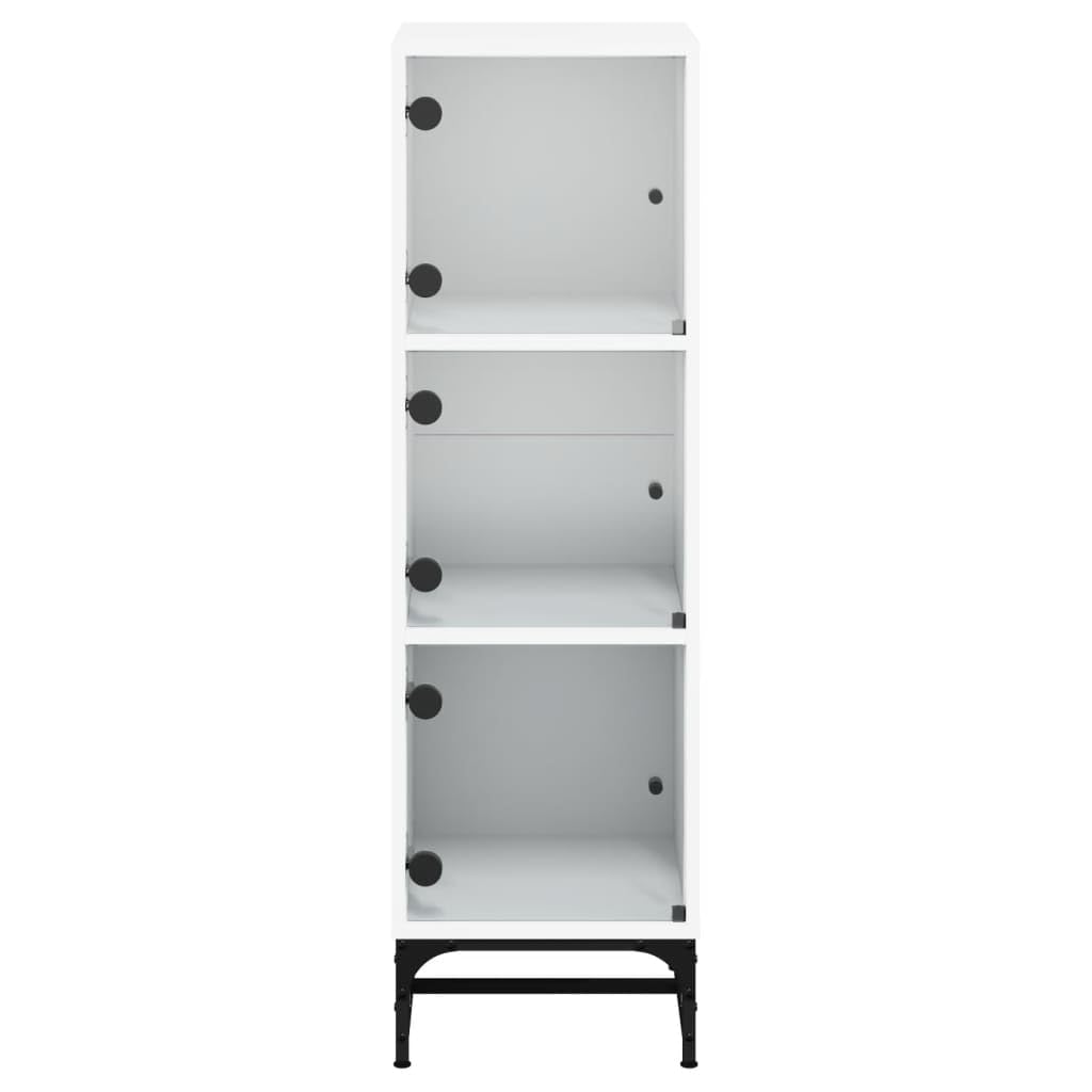 vidaXL Buffet avec Portes en Verre Blanc 35x37x120 cm