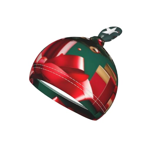 Round Ball Christmas Tree Print Newborn Swaddle Blanket with Beanie Set, Soft Baby Sleep Sack Receiving Wraps, for Boy Girl3